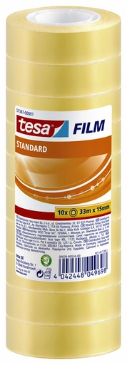 [800280] Ruban adhésif tesafilm® Standard 33mx15mm transparent 10 rouleaux