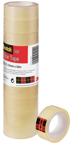 [800431] Ruban adhésif Scotch 508 10mx15mm transparent 10 rouleaux