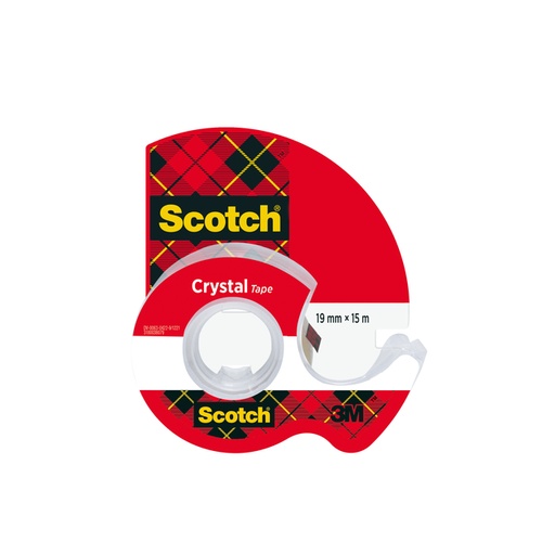 [800253] Ruban adhésif Scotch Crystal 600 15mx19mm transparant + dévidoir