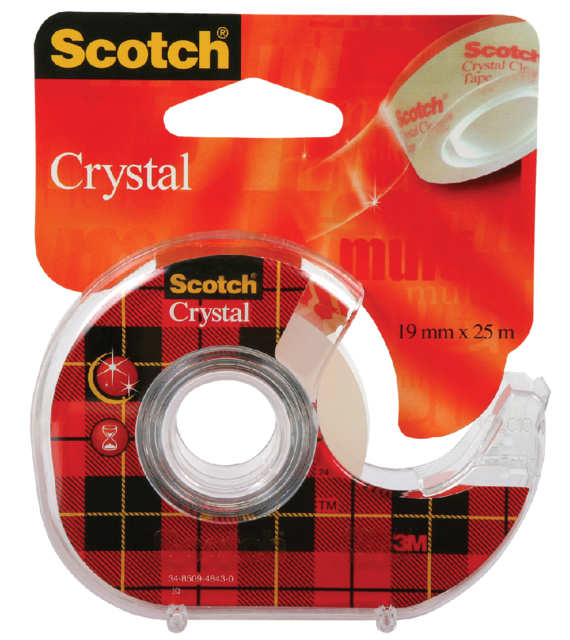 Ruban adhésif Scotch 600 19mmx25m Crystal Clear + dévidoir