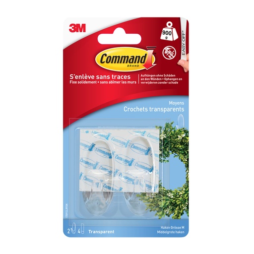 [836339] Haak Command middelgroot ovaal incl bevestigingsstrip 2 stuks