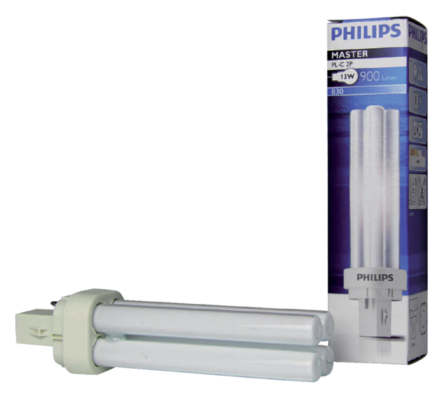 Spaarlamp Philips Master PL-C 2P 13W 900 Lumen 830 warm wit