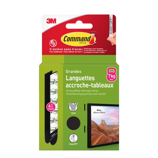 [836344] Bevestigingsstrip Command groot klik vast 7,2kg zwart