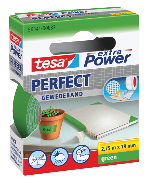 Textieltape tesa® extra Power Perfect 2.75mx19mm groen