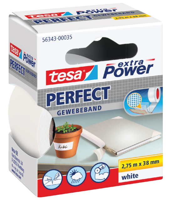 Textieltape tesa® extra Power Perfect 2.75mx38mm wit