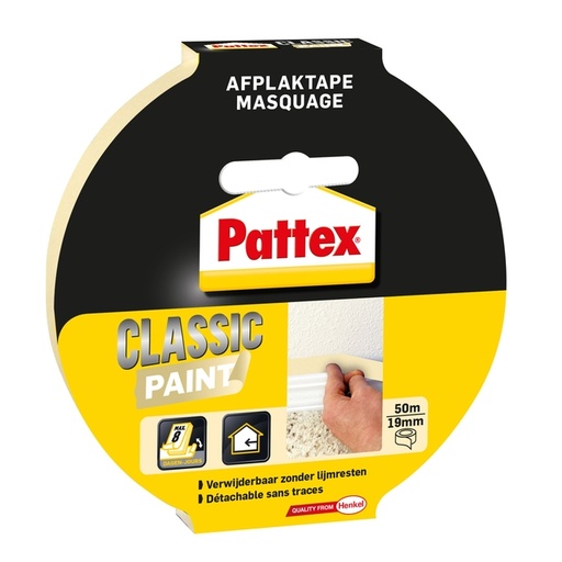 [870027] Afplaktape Pattex Classic 19mmx50m creme