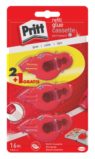 [836059] Lijmroller Pritt navulcassette permanent blister 2+1 gratis