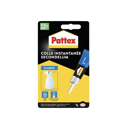 [836234] Colle instantanée Pattex Classic tube 3g blister