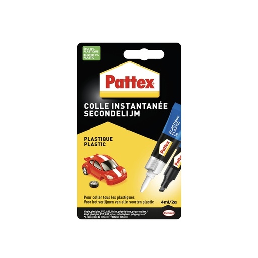 [836151] Secondenlijm Pattex all plastic tube 2 gram op blister