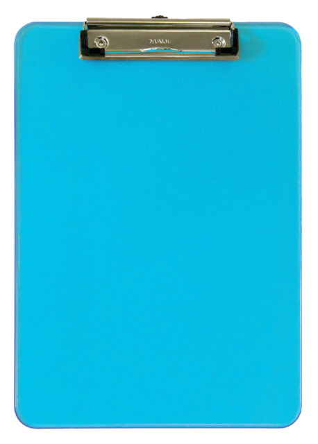 Porte-bloc MAUL A4 portrait transparent néon bleu