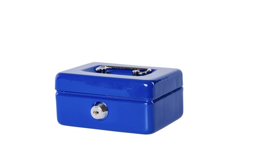 [326104] Geldkist MAUL met muntgleuf en slot 125x95x60mm blauw