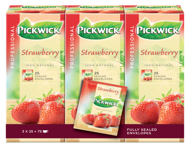 Thé Pickwick FairTrade fraises 25x 1,5g
