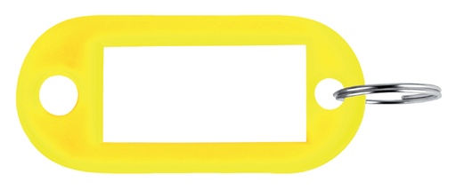 [327952] Porte-clés Pavo en plastique jaune 100 pièces