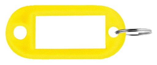 [327952] Porte-clés Pavo en plastique jaune 100 pièces