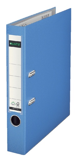 [502189] Classeur à levier Leitz 1015 180° A4 50mm PP bleu clair
