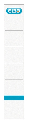 [504139] Etiquette dorsale Elba Smal 34x190mm adhésive blanc/bleu 10 pièces