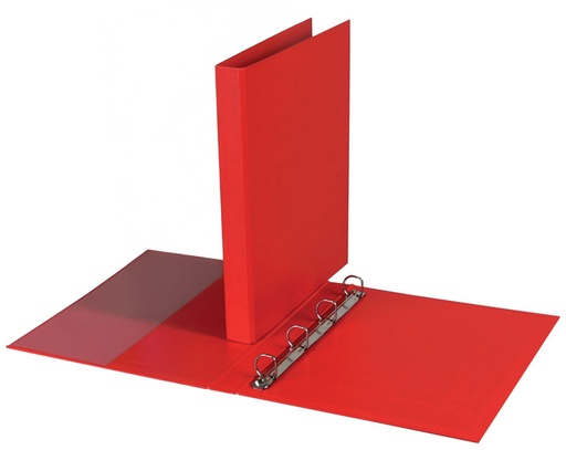 [268810] Ringband Quantore A4 4-rings D-mech 20mm PP rood