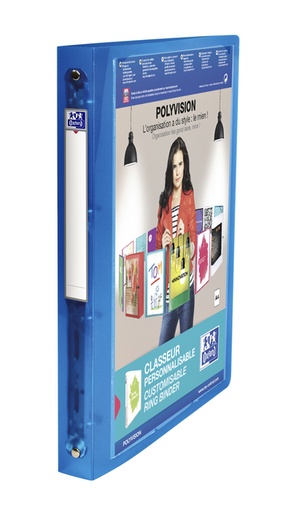 [257583] Presentatieringband Oxford Polyvision A4 4-rings O-mech 30mm blauw