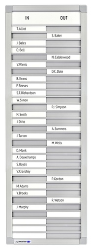 [921053] Tableau de présence Legamaster 770x260m 30 noms
