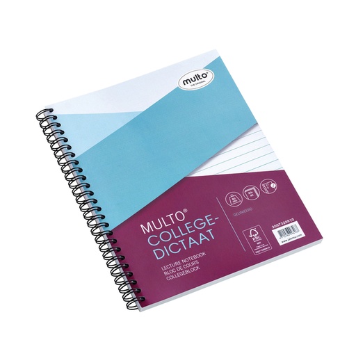 [278341] Bloc de cours Multo A5 ligné 17 perf 160 pages 80g blanc