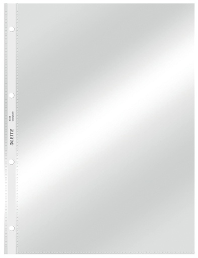[510531] Pochette Leitz Premium Standard Copy safe A4 4 perf PVC 0,09mm transparent 100 pièces