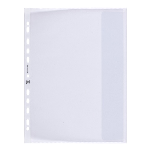 [541389] Pochette Oxford 71443 11 perforations PP 0.09mm grainée à rabat 10 pièces