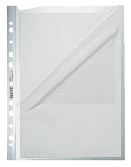 Pochette Leitz Premium ouverture gauche A4 PP 0,13mm transparent 100 pièces