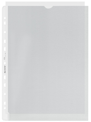 [502974] Pochette Leitz Premium ouverture gauche A4 PP 0,13mm transparent 100 pièces