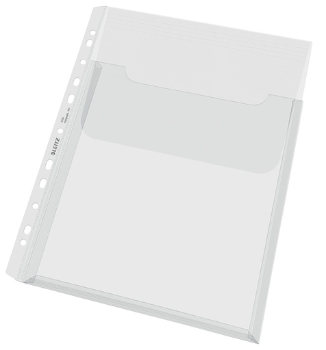 [502975] Pochette à soufflet Leitz Premium Copy safe à rabat A4 PP transparent 5 pièces