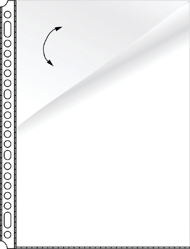 [106291] Pochette Kangaro A4 23 perforations PP 0.08mm lisse 2 côtés ouverts 10 pièces