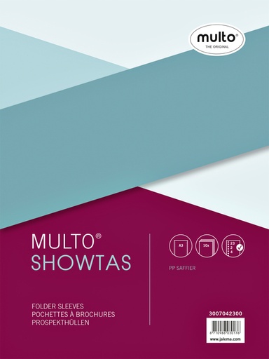 [276161] Pochette Multo A3 23 perforations PP 0.08mm  paysage 10 pièces
