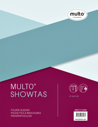 [276141] Pochette Multo A5 17 perforations PP 0,08mm grainé 10 pièces