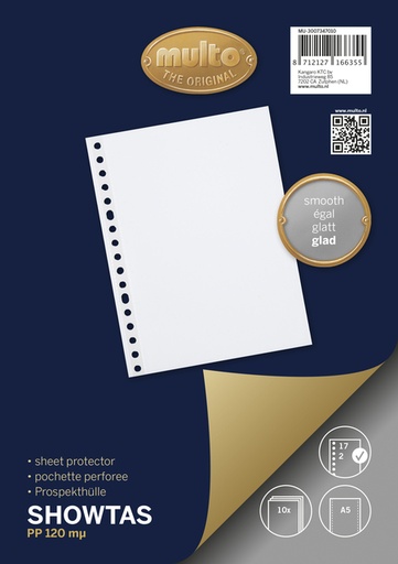 [276140] Showtas Multo A5 17-gaats PP 0.14mm glad 10 stuks
