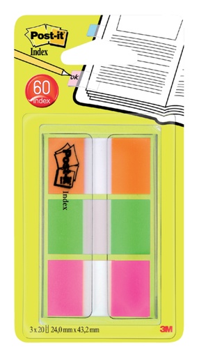 [213234] Marque-pages Post-it 680 24x43,2mm assorti 60 pièces