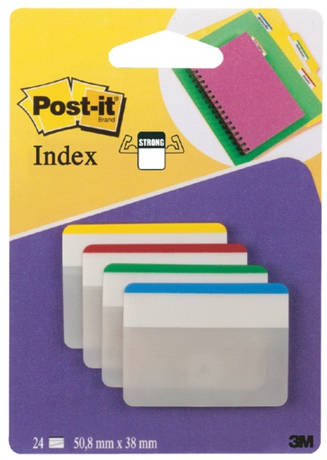 [313252] Marque-pages Post-it 686F1 38x50mm strong droit assorti 24 pièces