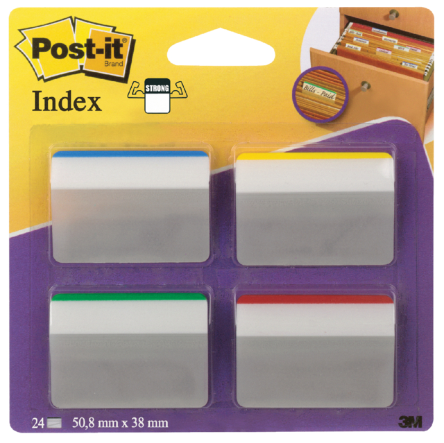 Marque-pages 3M Post-it 686A1 strong 50mm 4 couleurs