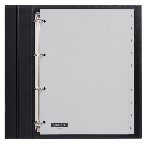 [270554] Intercalaire Quantore 4 perforations numéro 1-10 PP gris