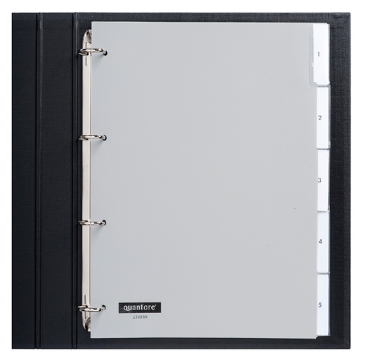 [270530] Intercalaire Quantore 4 perforations 5 onglets à fenêtre gris PP