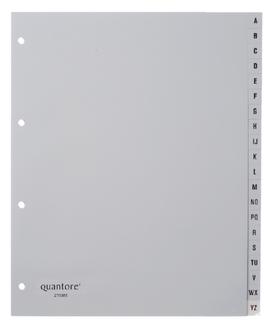 Intercalaires Quantore 4 perf 20 onglets A-Z gris PP