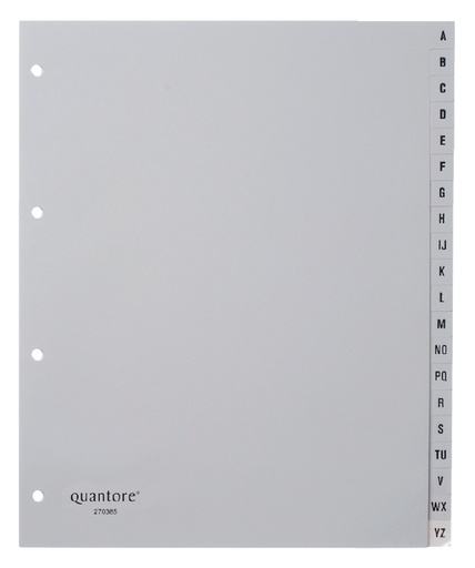 [270385] Tabbladen Quantore A4 4-gaats 20-delig met alfabet breed PP