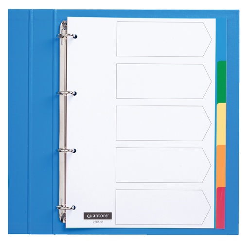 [270512] Tabbladen Quantore 4-gaats 5-delig assorti tabs PP