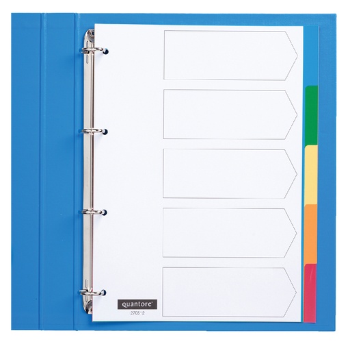[270512] Tabbladen Quantore 4-gaats 5-delig assorti tabs PP