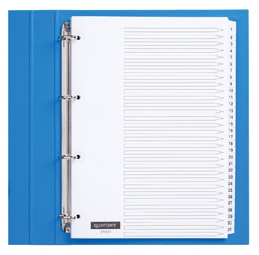[270523] Intercalaire Quantore 4 perforations numéro 1-31 carton blanc