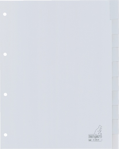 [270750] Tabbladen Kangaro 4-gaats G410F 10-delig + venster grijs PP