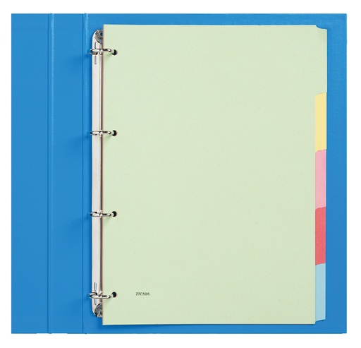 [270506] Intercalaire Qbasic 4 perforations 5 onglets carton assorti