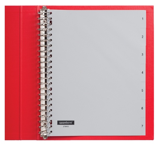 [270612] Intercalaire Quantore 23 perforations numéro 1-7 PP gris