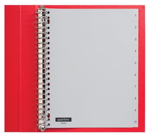 [270566] Intercalaire Quantore 23 perforations numéro 1-10 PP gris