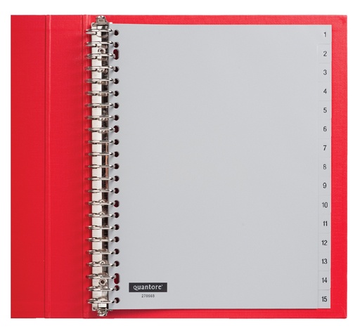 [270568] Intercalaire Quantore 23 perforations numéro 1-15 PP gris
