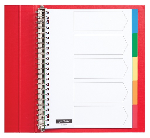 [270513] Tabbladen Quantore 23-gaats 5-delig assorti tabs PP