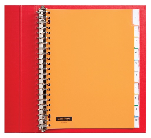 [270602] Intercalaire Quantore 23 perforations 10 onglets à fenêtre PP assorti